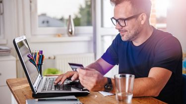 Person browsing on a laptop